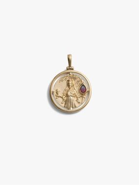 Special Edition Persephone Goddess Gold and Garnet Pendant by Awe Inspired